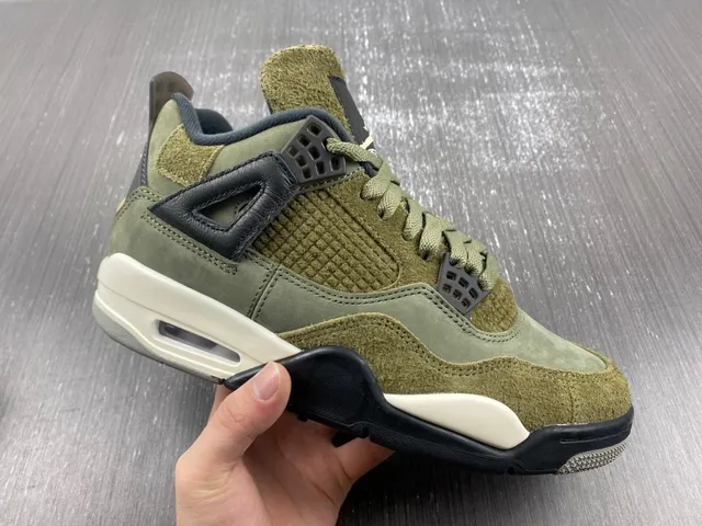 Air Jordan 4 Verde Oliva Azul Marino Zapatillas de Baloncesto 7