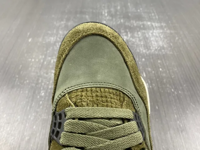 Air Jordan 4 Verde Oliva Azul Marino Zapatillas de Baloncesto 8