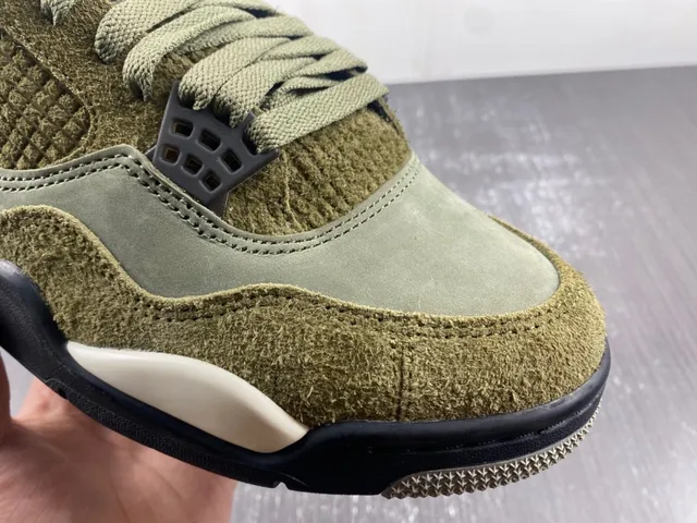 Air Jordan 4 Verde Oliva Azul Marino Zapatillas de Baloncesto 9
