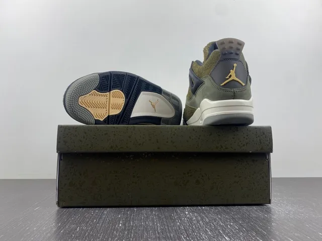 Air Jordan 4 Verde Oliva Azul Marino Zapatillas de Baloncesto 13