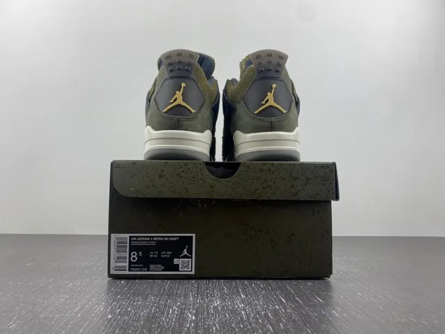 Air Jordan 4 Verde Oliva Azul Marino Zapatillas de Baloncesto 16