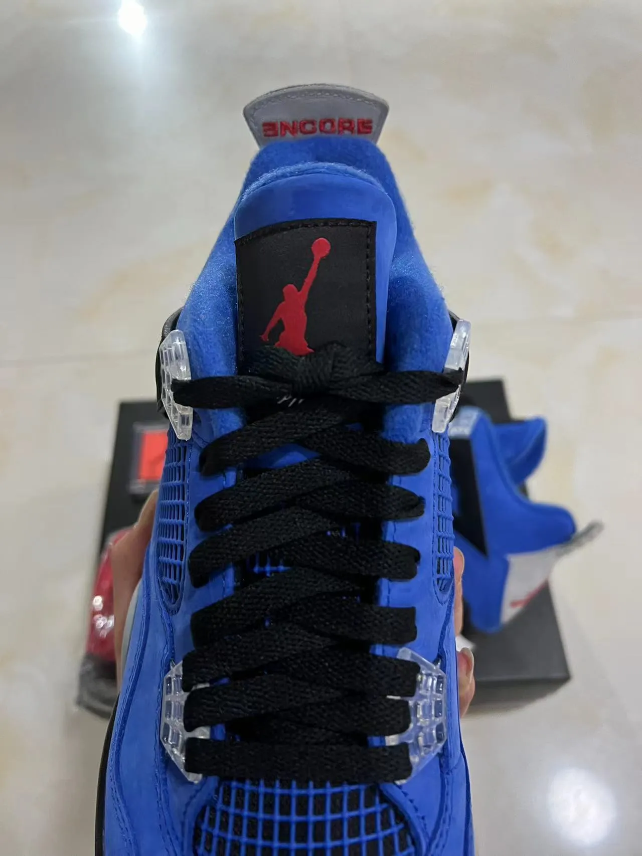 Air Jordan 4 Azul Real Ante Malla Zapatos de Baloncesto High-Top 4
