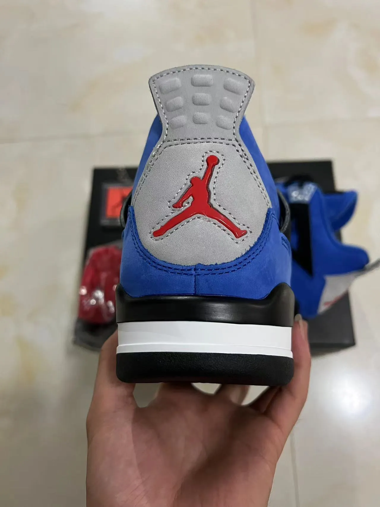 Air Jordan 4 Azul Real Ante Malla Zapatos de Baloncesto High-Top 8
