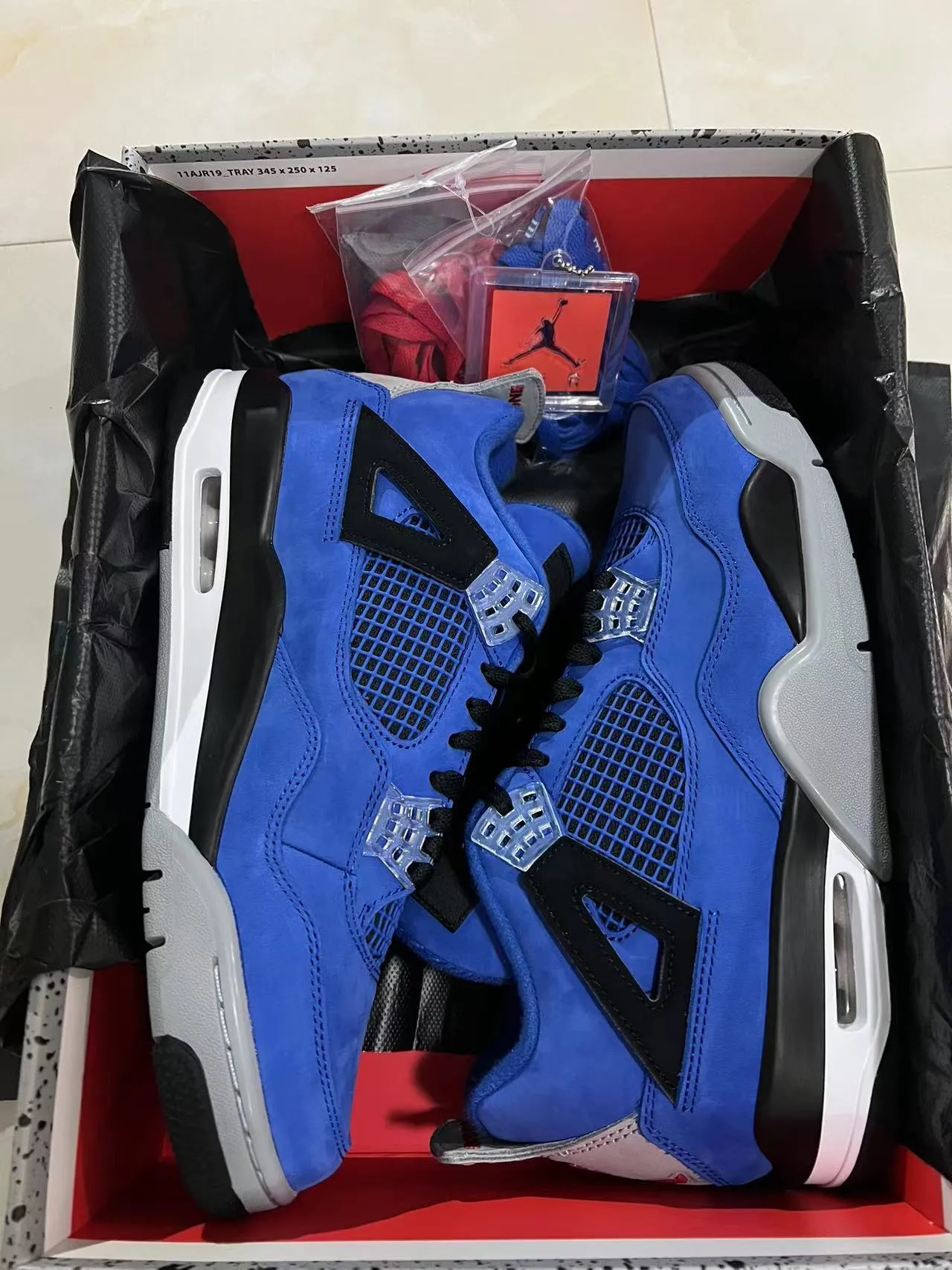 Air Jordan 4 Azul Real Ante Malla Zapatos de Baloncesto High-Top 9