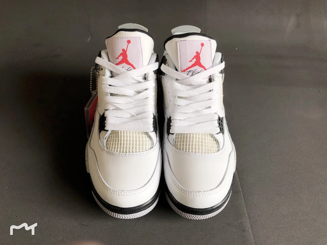 Air Jordan 4 Blanc Noir Rouge Speckled Chaussures de Basketball 4