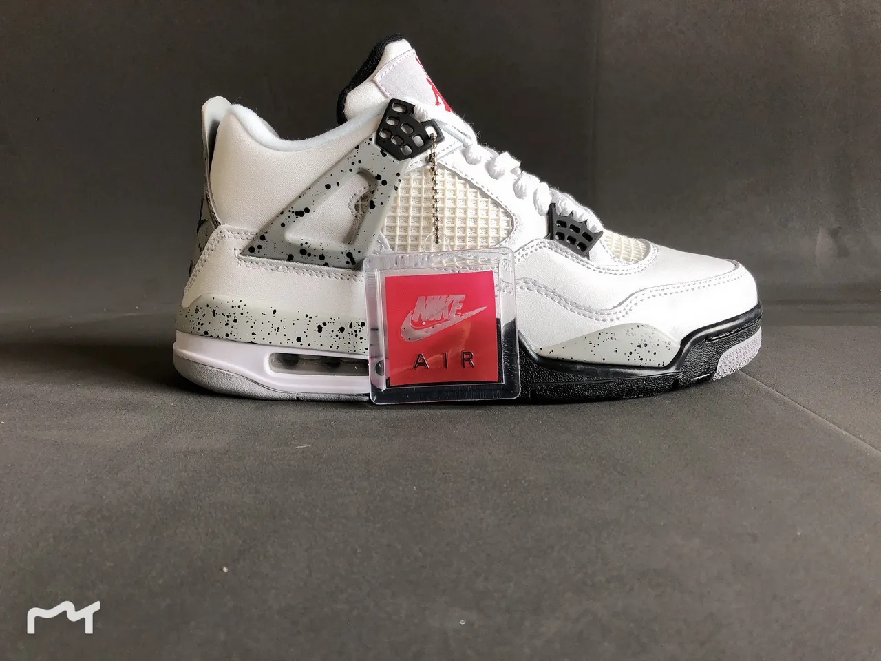 Air Jordan 4 Blanc Noir Rouge Speckled Chaussures de Basketball 5