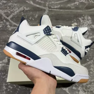 Air Jordan 4 व्हाइट नेवी गम बास्केटबॉल जूते