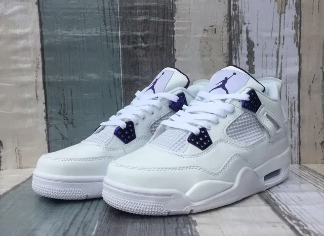 Air Jordan 4 সাদা বেগুনি বাস্কেটবল জুতা 2