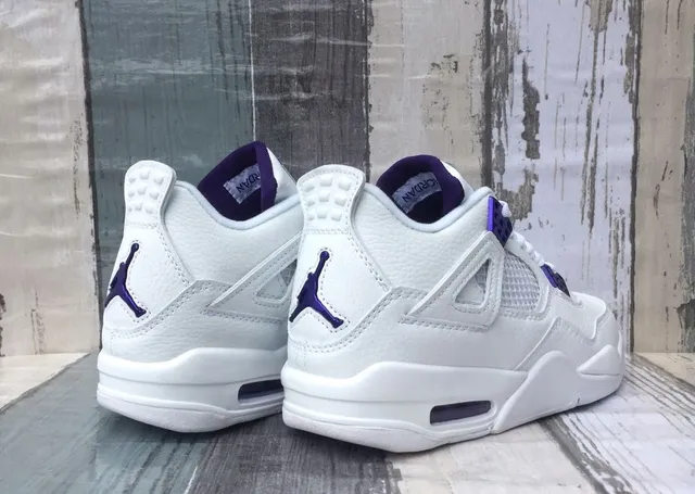 Air Jordan 4 সাদা বেগুনি বাস্কেটবল জুতা 4