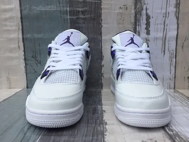 Air Jordan 4 সাদা বেগুনি বাস্কেটবল জুতা 5