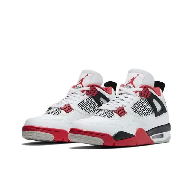 Zapatillas de baloncesto Air Jordan 4 blanco rojo negro 5