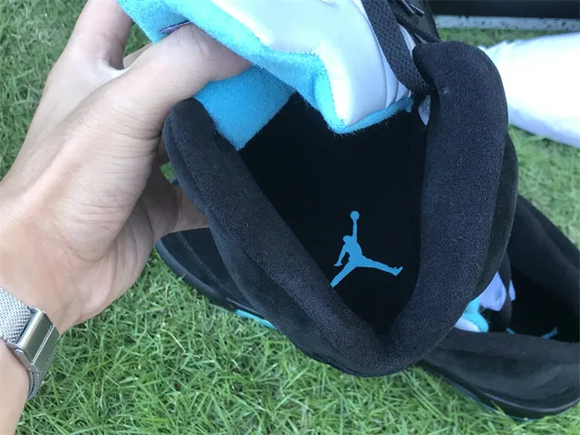 Air Jordan 5 Preto Aqua Amarelo Tênis de Basquete 6