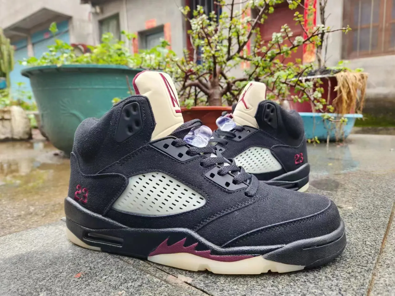 Air Jordan 5 কালো মেরুন ক্রিম বাস্কেটবল জুতো 3