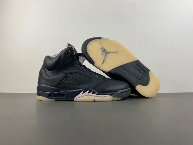 Zapatillas de baloncesto para mujer Air Jordan 5 negro y rosa 12