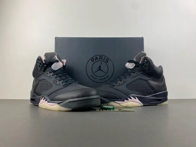 Zapatillas de baloncesto para mujer Air Jordan 5 negro y rosa 13