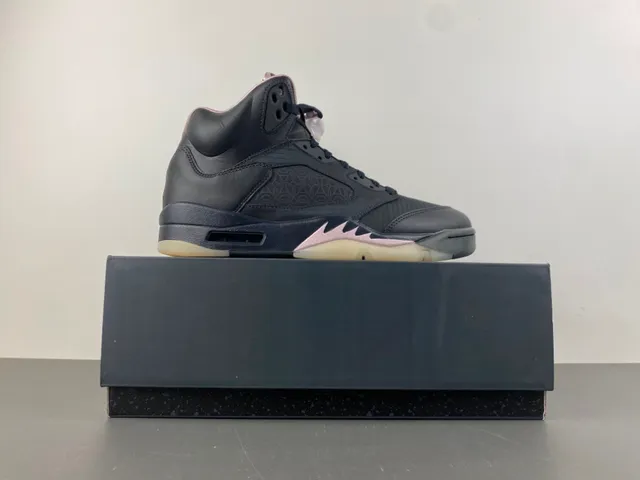 Zapatillas de baloncesto para mujer Air Jordan 5 negro y rosa 15