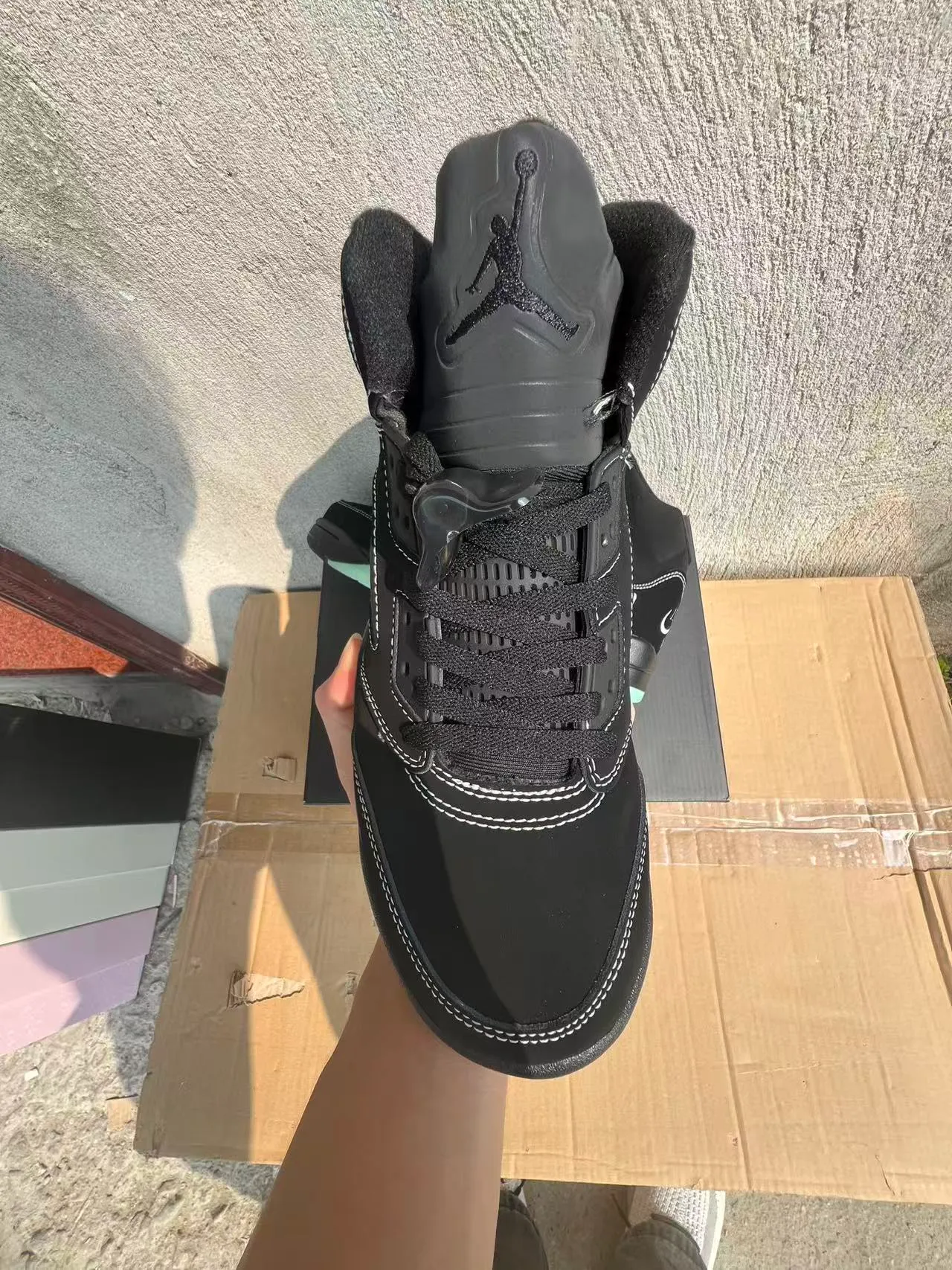 Zapatillas de baloncesto Air Jordan 5 negro rojo llama 3