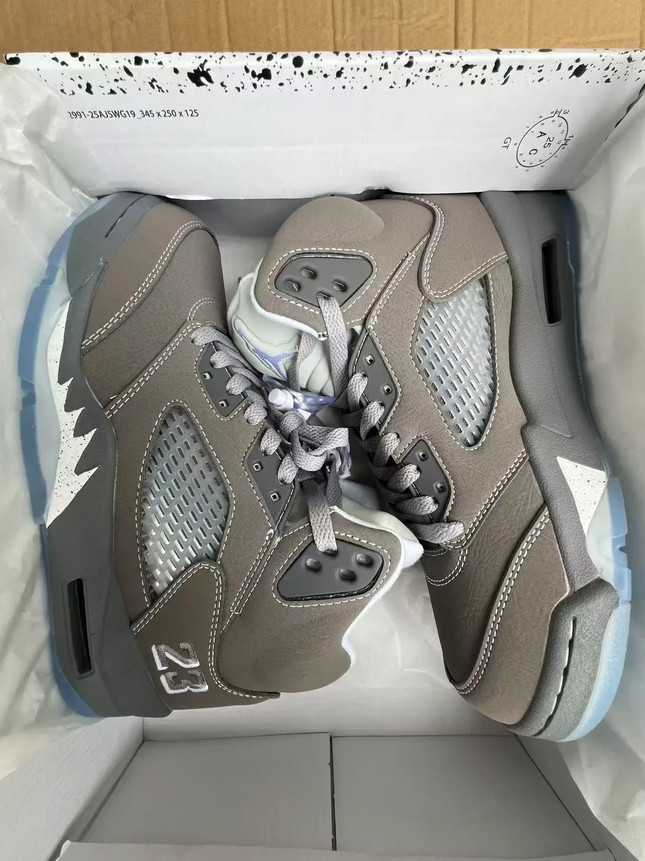 Air Jordan 5 Chaussures de Basketball en Cuir Gris Hautes 9