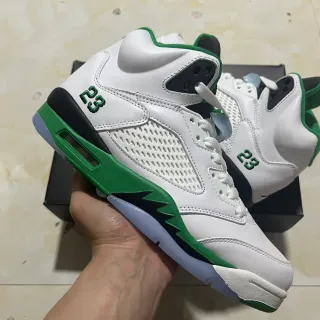 Tênis de basquete Air Jordan 5 branco verde preto
