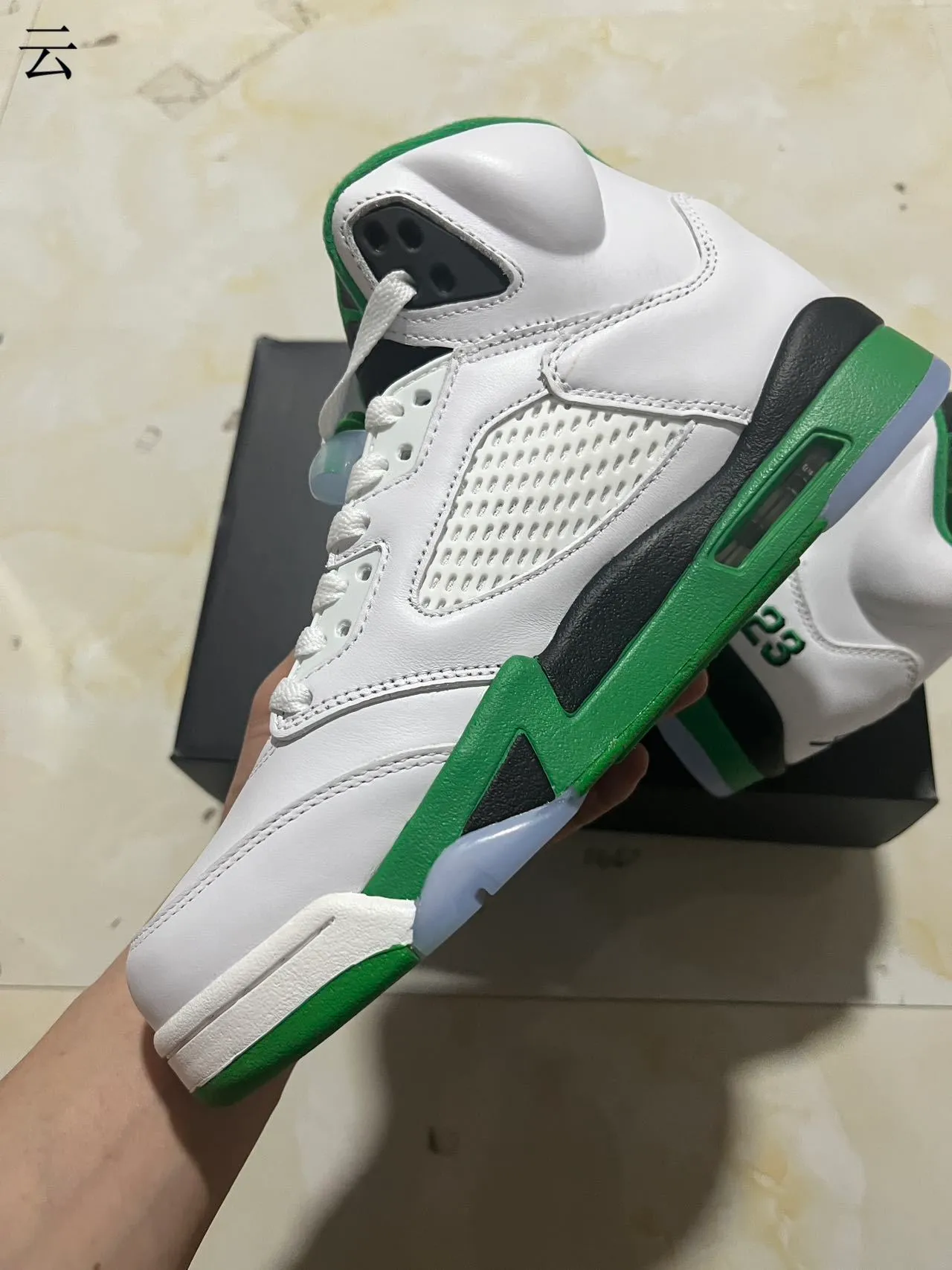 Air Jordan 5 সাদা সবুজ কালো বাস্কেটবল জুতো 6