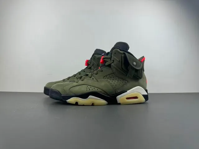 Air Jordan 6 Verde Oliva Ante Tênis High Top de Basquete 10