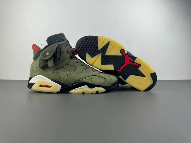 Air Jordan 6 Verde Oliva Ante Tênis High Top de Basquete 12