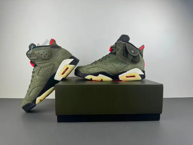 Air Jordan 6 Verde Oliva Ante Tênis High Top de Basquete 14
