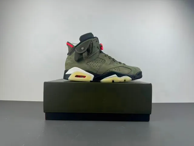 Air Jordan 6 Verde Oliva Ante Tênis High Top de Basquete 15