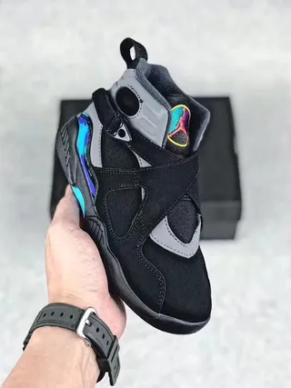 Chaussures de basketball montantes Air Jordan noir et gris à fermeture à double sangle 3