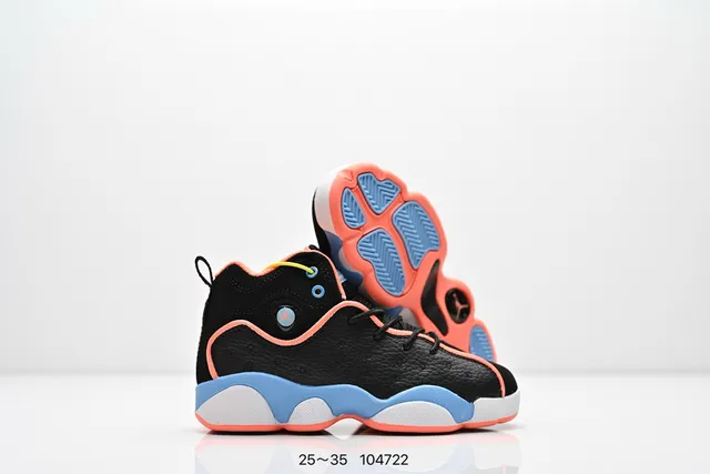 Tênis de basquete Air Jordan de cano alto com cabedal em couro perfurado preto e laranja 15