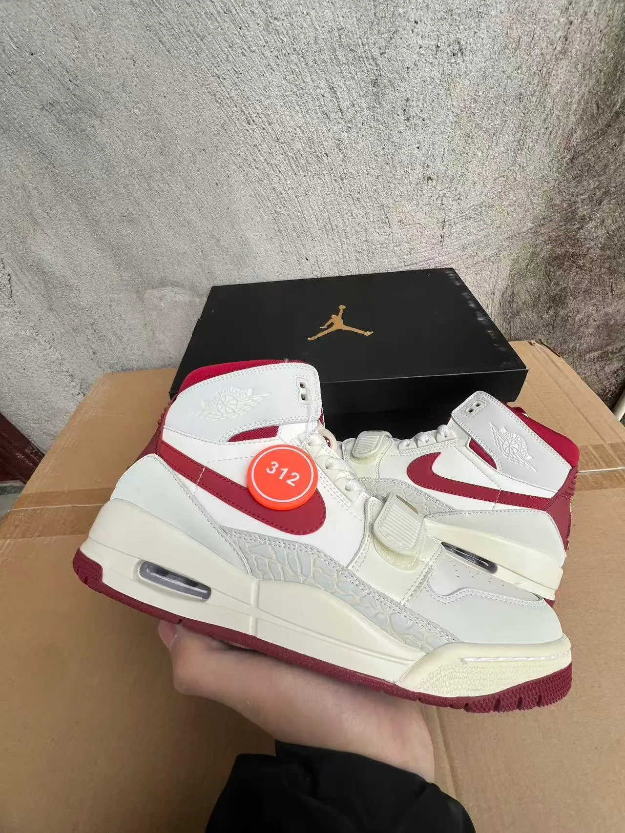 Air Jordan Legacy 312 Off-White and Red Basketball Shoes 9