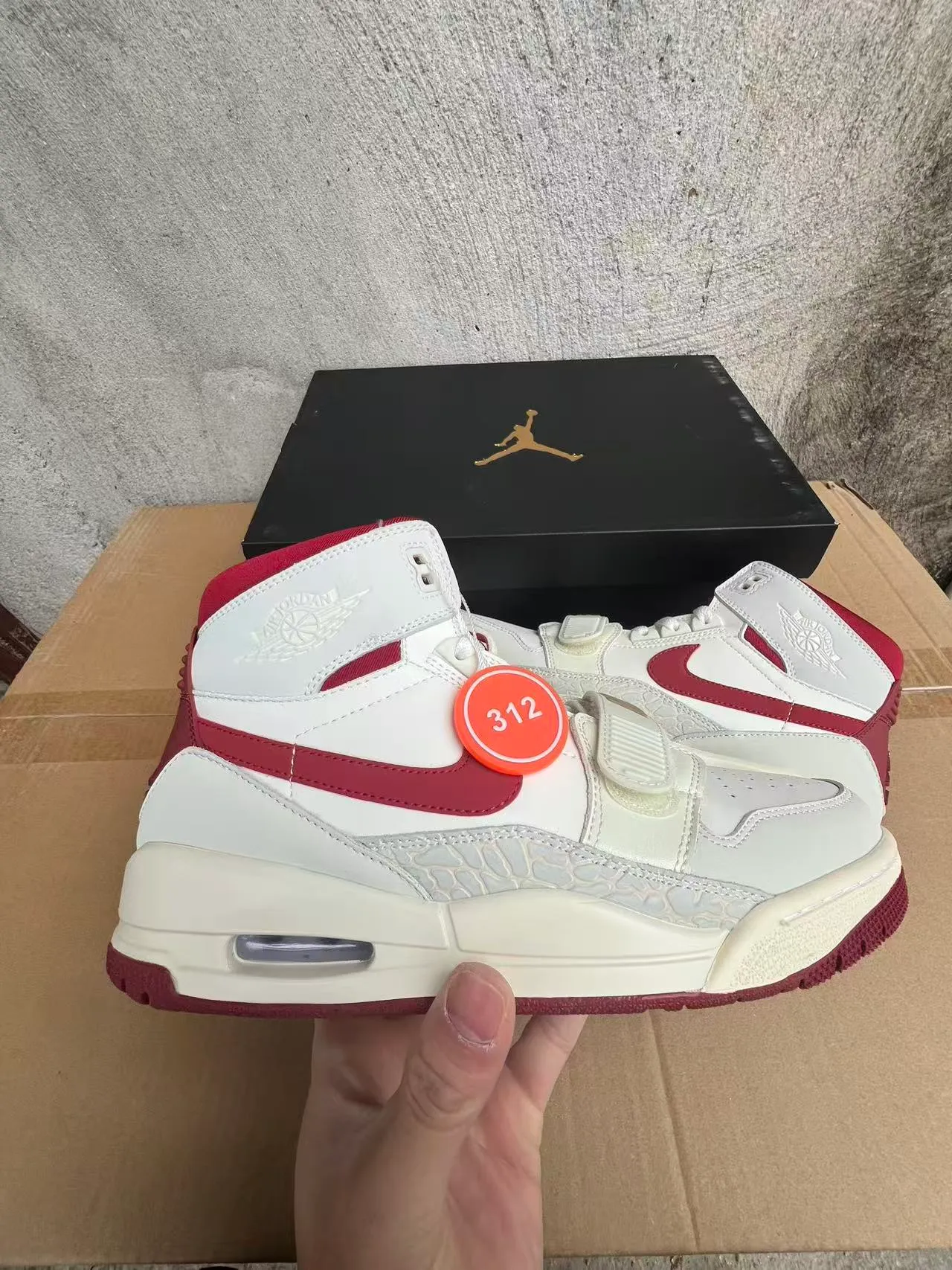Air Jordan Legacy 312 Off-White and Red Basketball Shoes 5