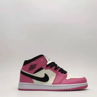 Air Jordan Tênis de Basquete de Cano Alto com Colar acolchado Rosa e Branco