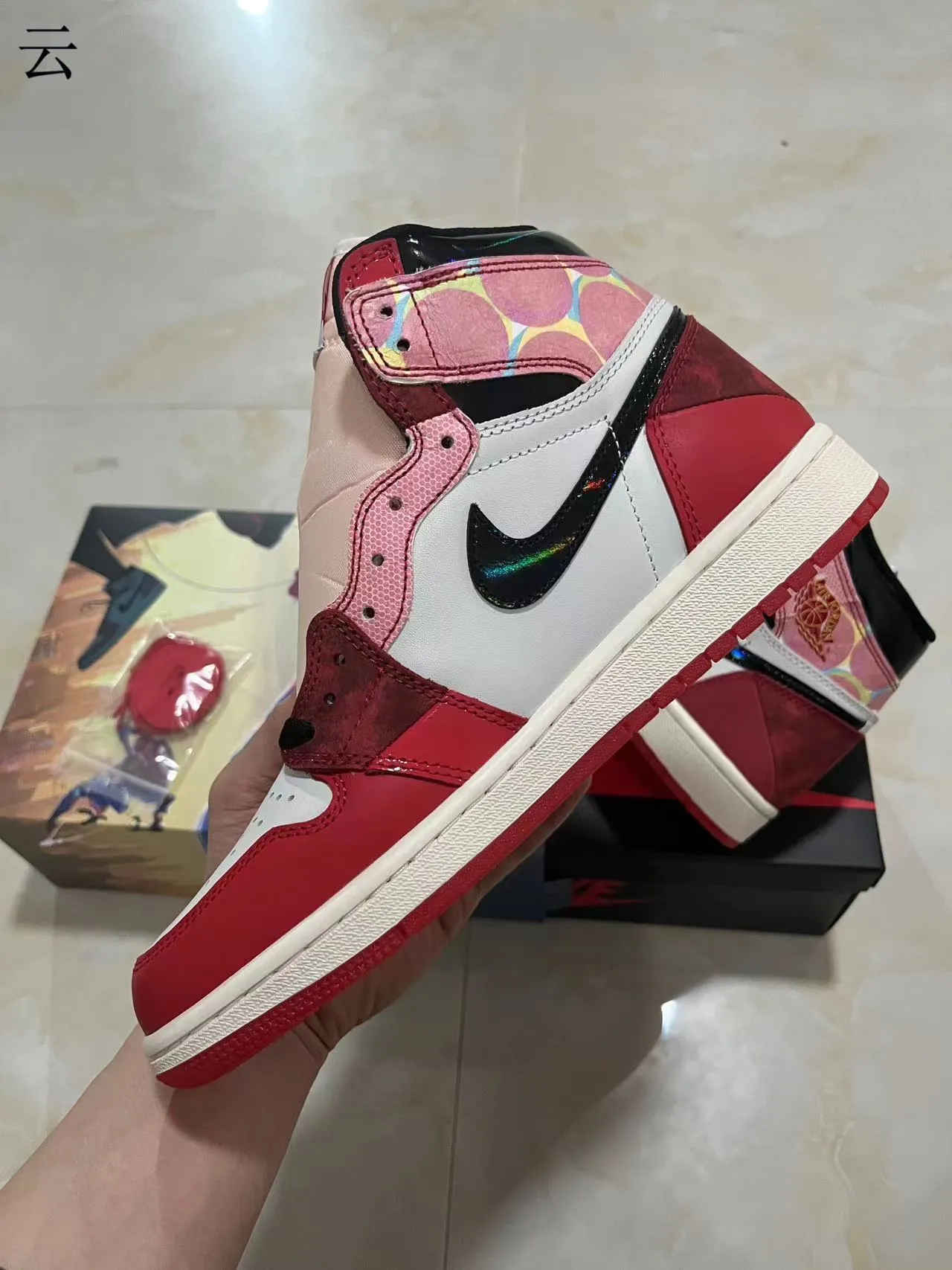 Air Jordan लाल गुलाबी हाई-टॉप साबर-चमड़ा हाइब्रिड बास्केटबॉल जूते 5