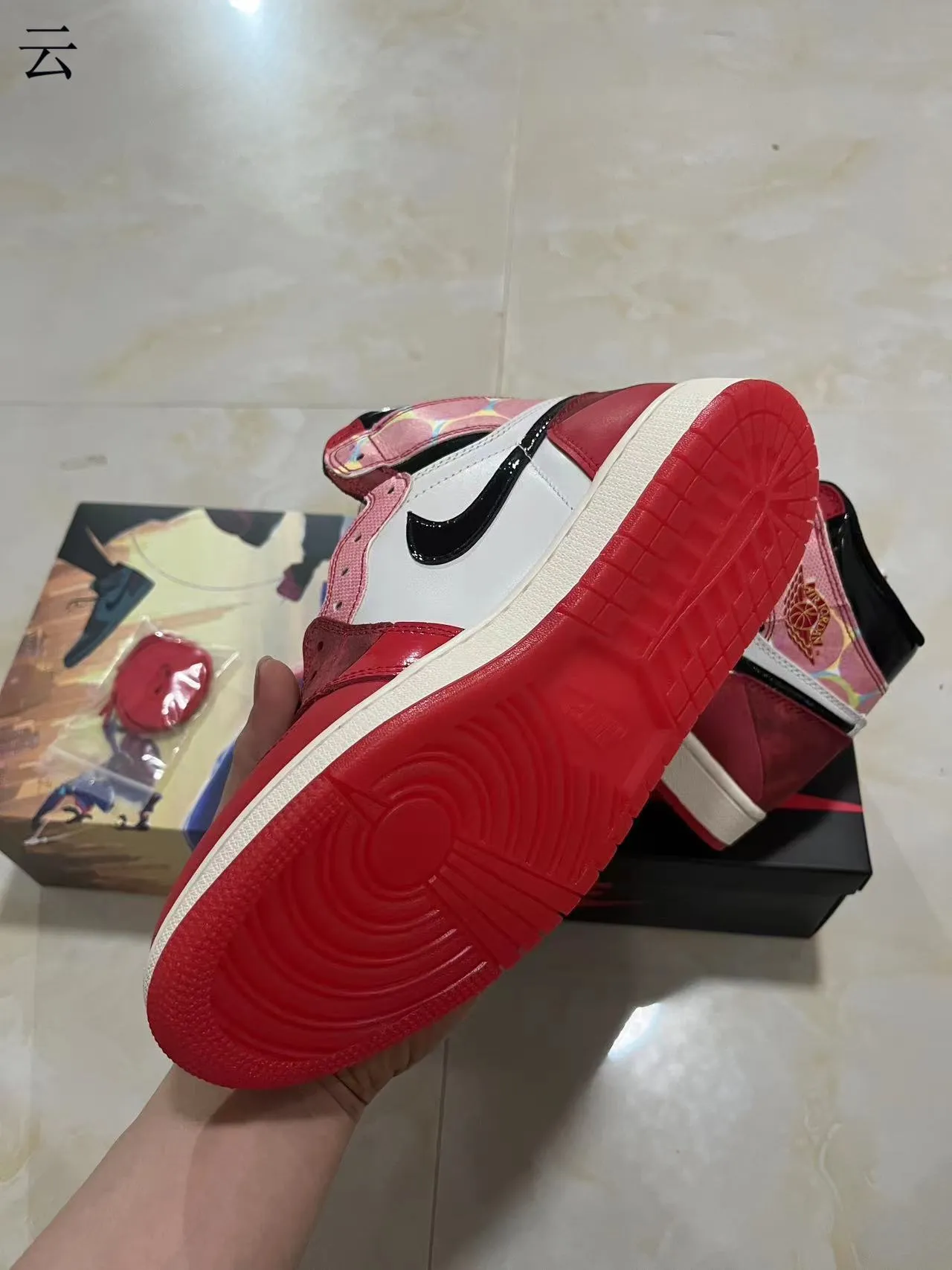 Air Jordan लाल गुलाबी हाई-टॉप साबर-चमड़ा हाइब्रिड बास्केटबॉल जूते 6