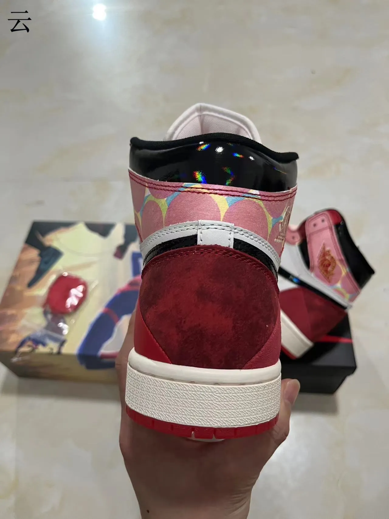 Air Jordan लाल गुलाबी हाई-टॉप साबर-चमड़ा हाइब्रिड बास्केटबॉल जूते 8