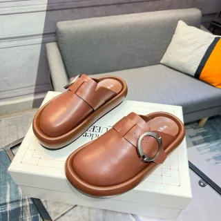 Alexander McQueen McQ Buckle Loafer भूरा चांदी पट्टा प्लेटफॉर्म सोल लोफर