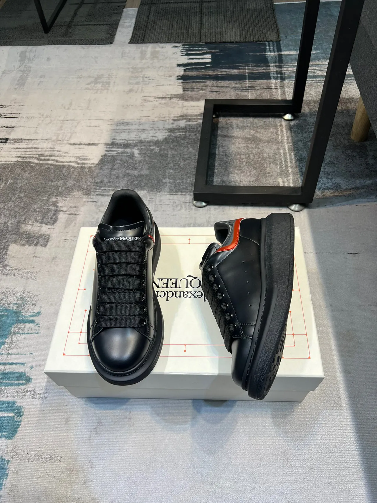 Alexander McQueen Oversized Sneaker Black Red Silver Lifestyle Sneakers 5