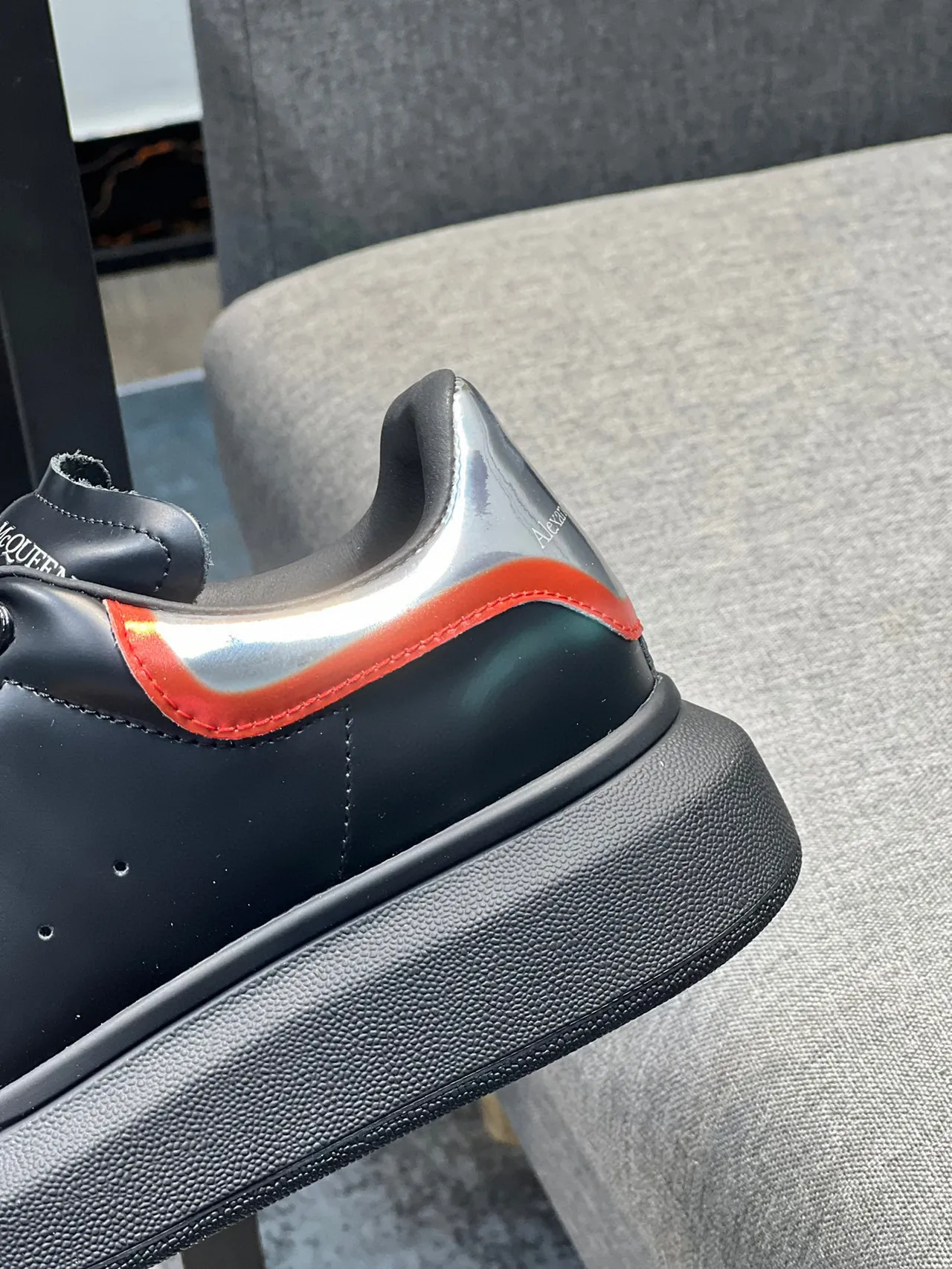 Alexander McQueen Oversized Sneaker Black Red Silver Lifestyle Sneakers 9