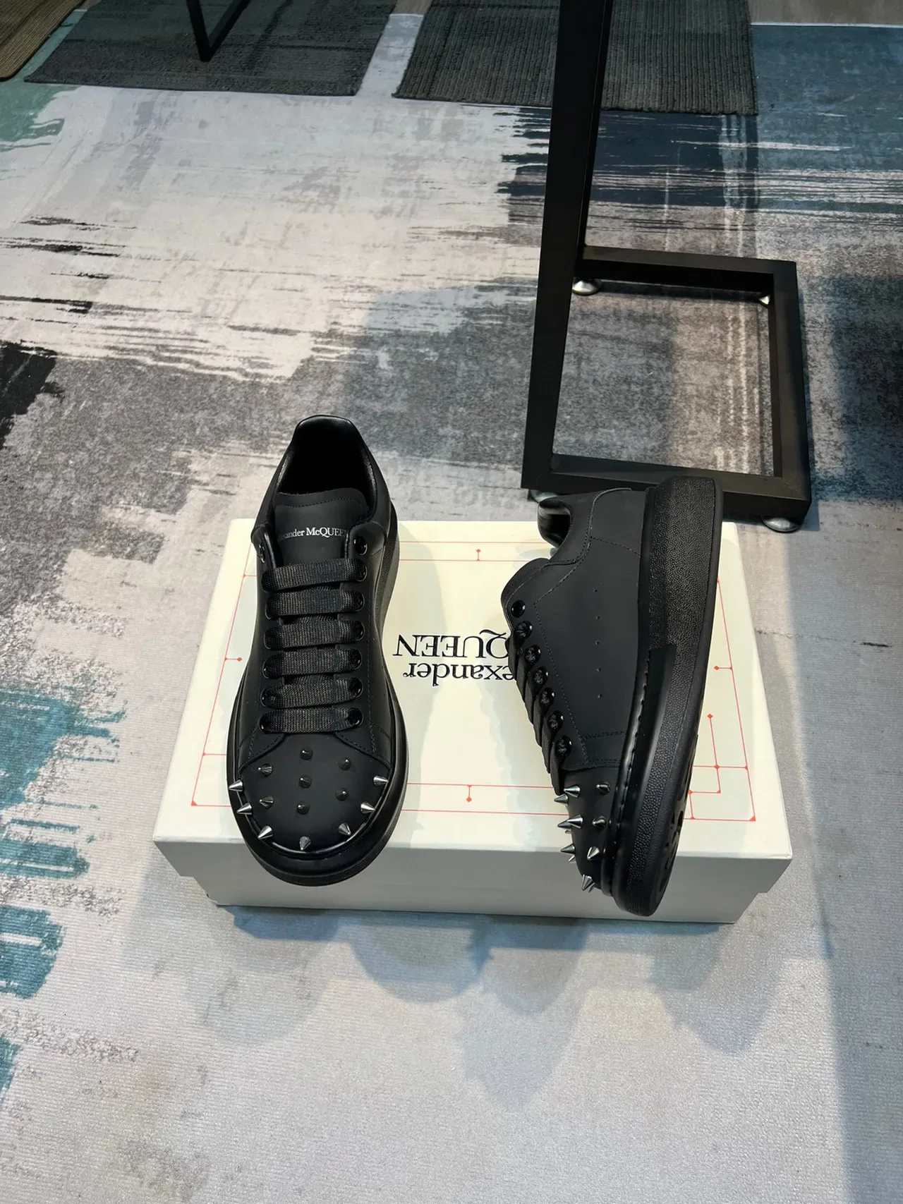 Alexander McQueen Oversized Sneaker Black Spiked Toe Lifestyle Sneaker 4