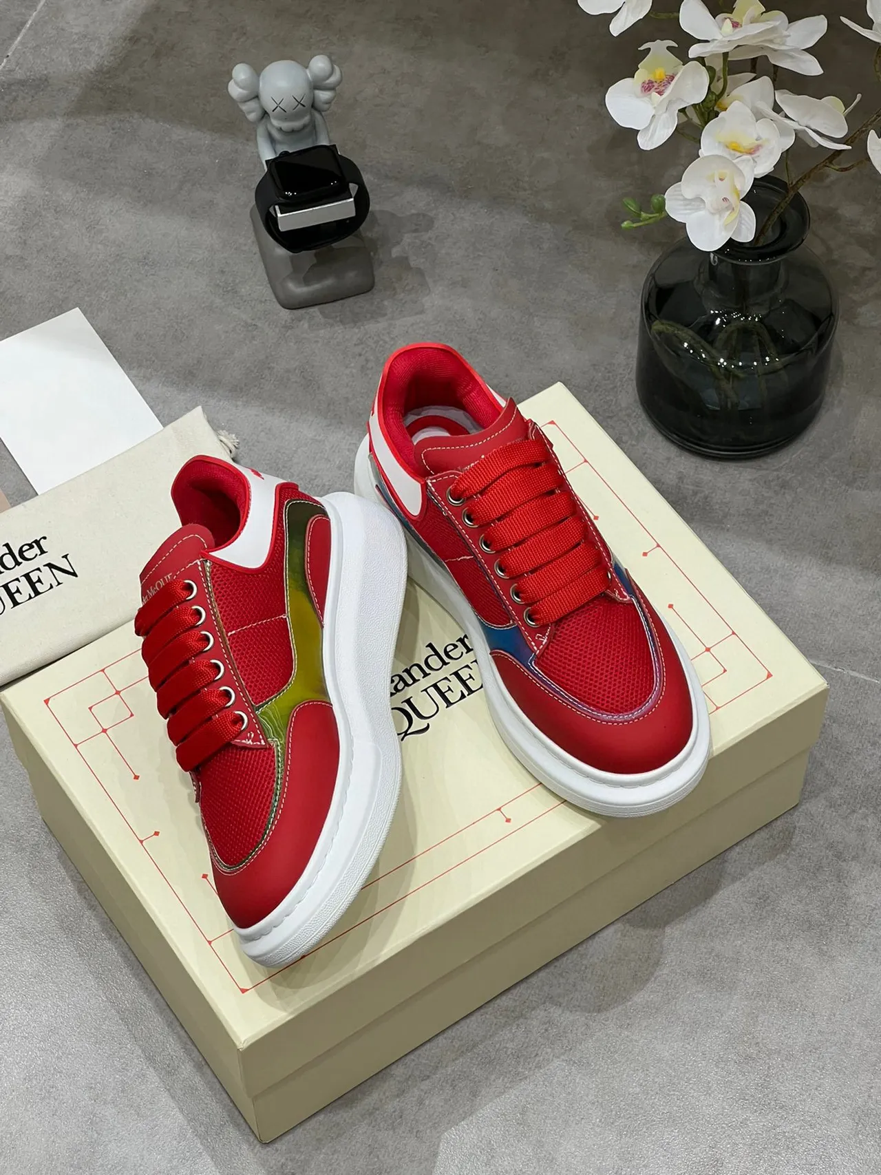 Alexander McQueen Oversized Sneaker Red Blue White Lifestyle Sneakers 6