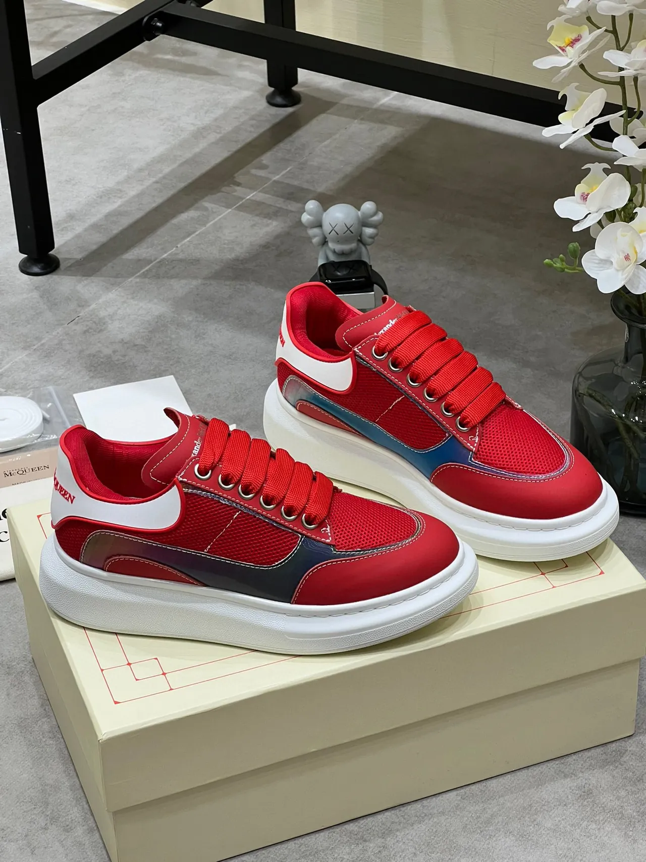 Alexander McQueen Oversized Sneaker Red Blue White Lifestyle Sneakers 9