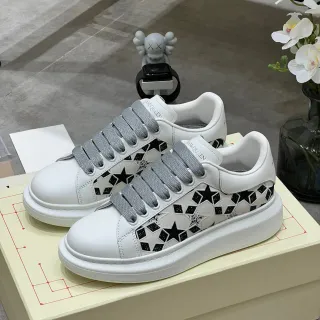 Alexander McQueen Oversized Sneaker White Black Star Perforated Lifestyle Sneakers