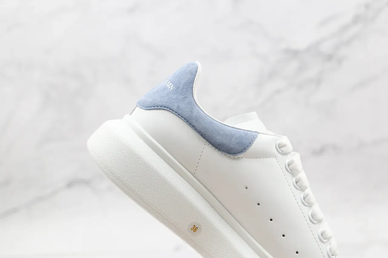 Alexander McQueen Oversized Sneaker White Blue Sole Leather Upper Lifestyle Sneakers 8