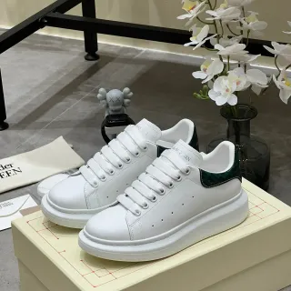 Alexander McQueen Oversized Sneaker White Green Platform Sole Leather Upper Lifestyle Sneakers