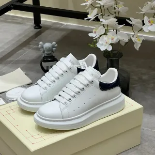 Alexander McQueen Oversized Sneaker White Navy Platform Sole Smooth Leather Upper Lifestyle Sneakers