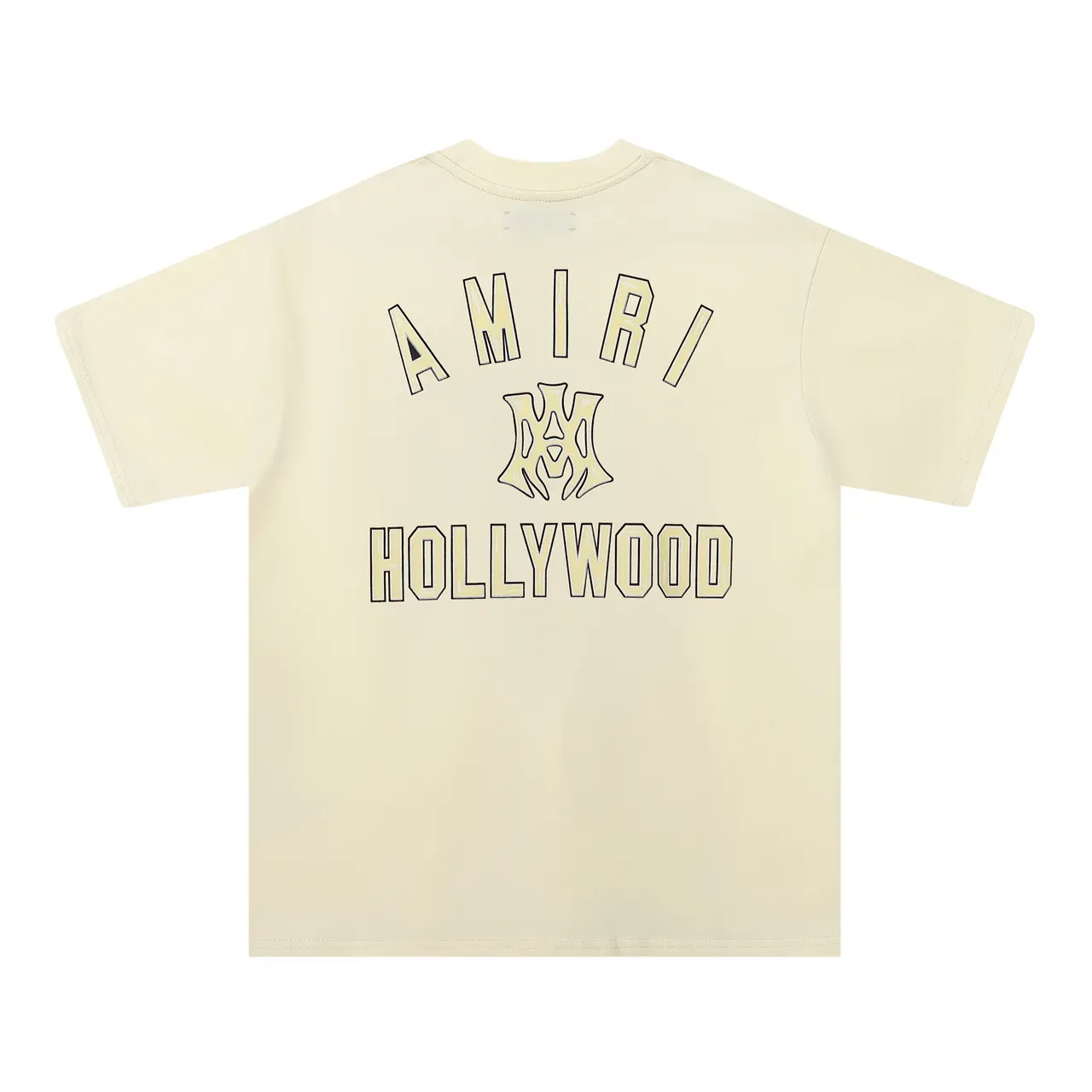 Camiseta Amiri preta bege de modelagem oversized com estampa gráfica nas costas 2