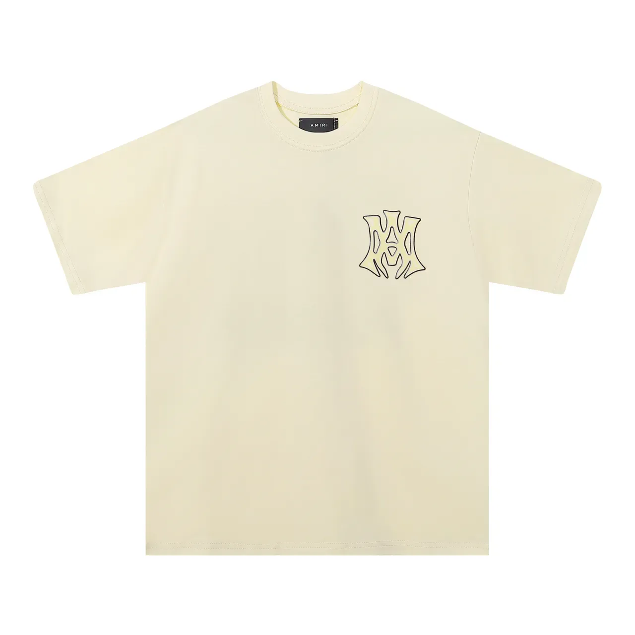 Camiseta Amiri preta bege de modelagem oversized com estampa gráfica nas costas 3