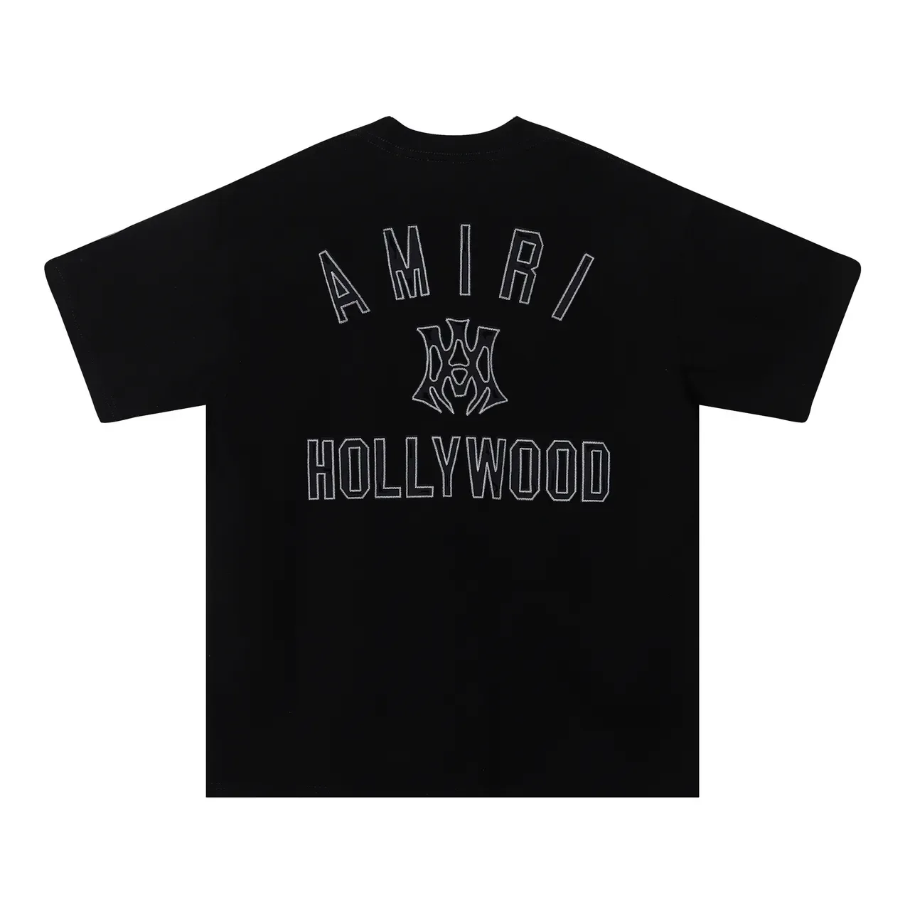 Camiseta Amiri preta bege de modelagem oversized com estampa gráfica nas costas 4