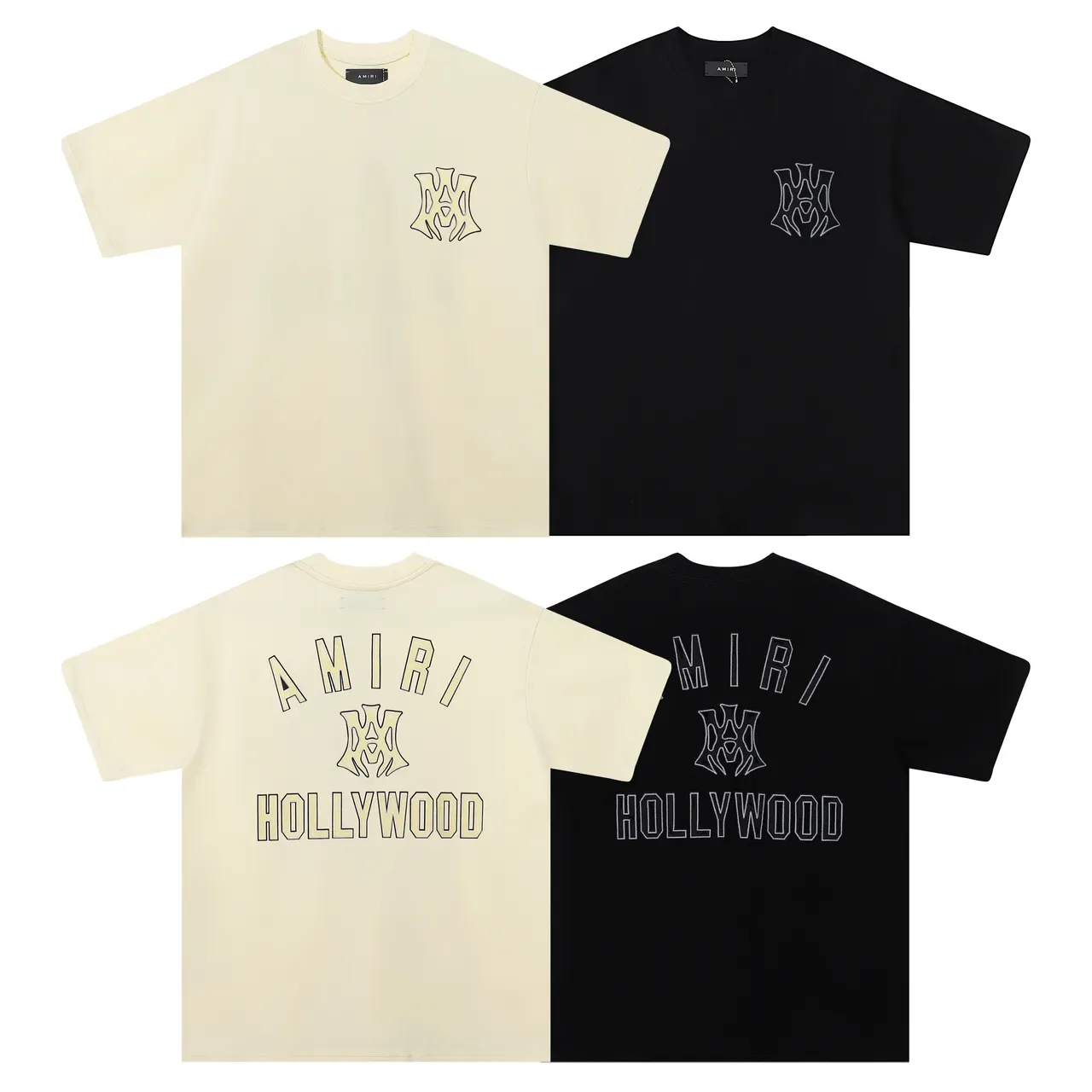 Camiseta Amiri preta bege de modelagem oversized com estampa gráfica nas costas 6